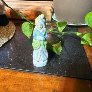 Ceramic Figurine of a Girl in Blue and Green